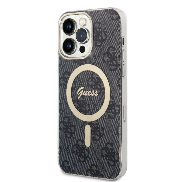 Husa Guess IML 4G MagSafe Zadni pentru iPhone 15 Pro Max Black