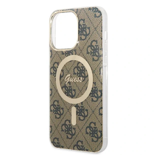 Husa Guess IML 4G MagSafe pentru iPhone 15 Pro Max Brown