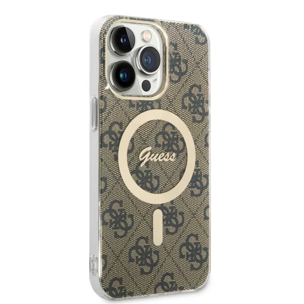 Husa Guess IML 4G MagSafe pentru iPhone 15 Pro Max Brown