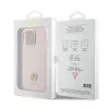 Husa Guess Liquid Silicone 4G Strass Metal Logo Zadni pentru iPhone 15 Pro Max Pink