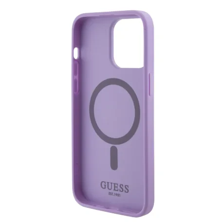 Husa Guess PU Saffiano MagSafe pentru iPhone 15 Pro Max Purple