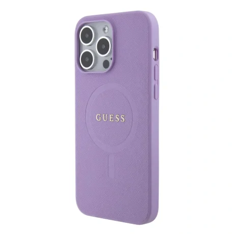 Husa Guess PU Saffiano MagSafe pentru iPhone 15 Pro Max Purple