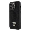Husa Guess Rhinestones Triangle Metal Logo pentru iPhone 15 Pro Max Black