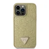 Guess Rhinestones Triangle Metal Logo Kryt pro iPhone 15 Pro Max Gold