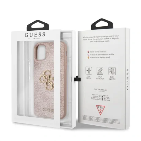 Husa Cover Guess Metal Logo pentru iPhone 11 Pink