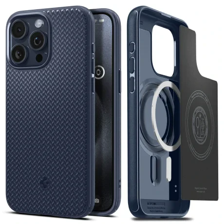 Husa Spate Spigen Mag Armor MagSafe pentru iPhone 15 Pro Albastru