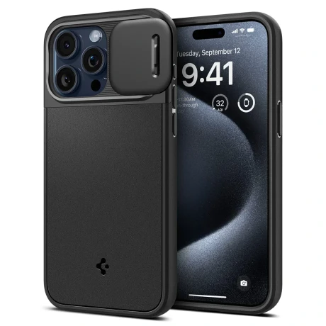 Husa Spigen Optik Armor MagSafe pentru iPhone 15 Pro black