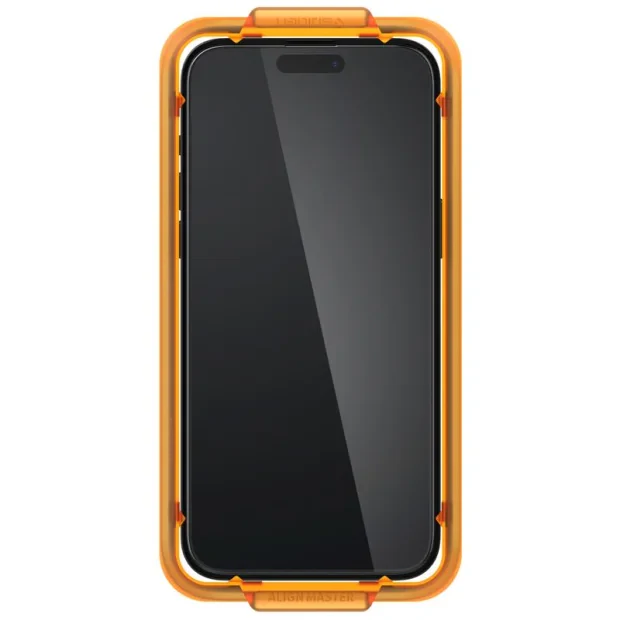 Folie sticlaSpigen Glass tR AlignMaster 2 Pack iPhone 15 Pro Max, FC Black