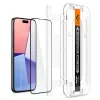 Folie sticla Spigen Glass tR EZ Fit 2 Pack FC pentru iPhone 15 Pro Max, Black