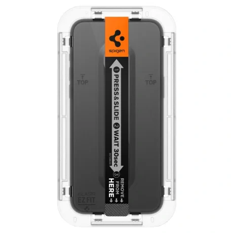 Folie sticla Spigen Glass tR EZ Fit 2 Pack FC pentru iPhone 15 Pro Max, Black