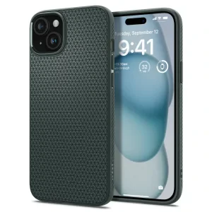 Husa Spigen Liquid Air pentru iPhone 15 Abyss Green