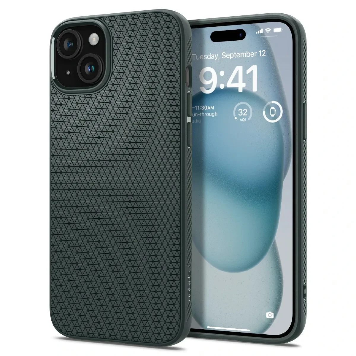 Husa Spigen Liquid Air pentru iPhone 15 Abyss Green