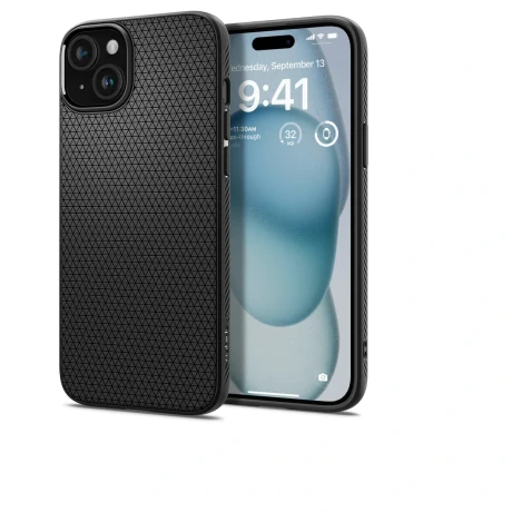 Husa Spigen Liquid Air pentru iPhone 15, Matte Black