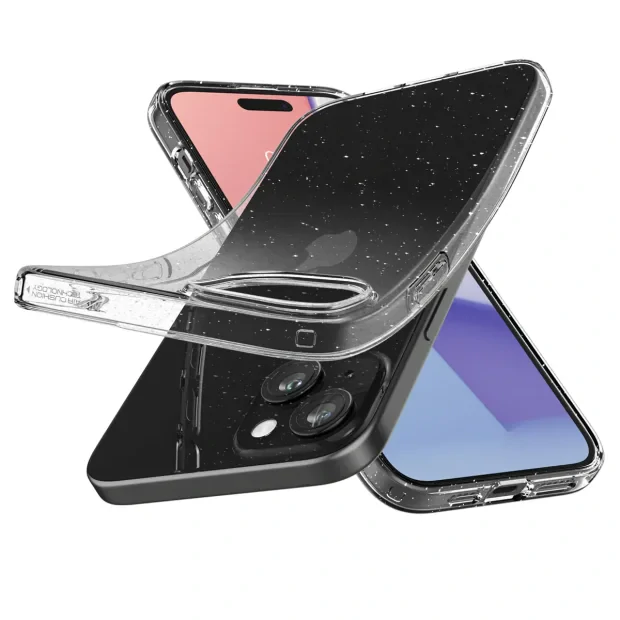 Husa Spigen Liquid Crystal Glitter pentru iPhone 15, Crystal Quartz