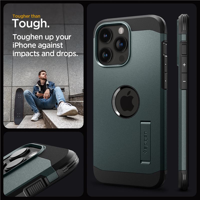 Husa Spigen Tough Armor MagSafe pentru iPhone 15 Pro, Abyss Green thumb