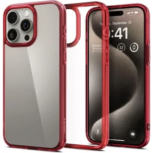 Husa Spigen Ultra Hybrid pentru iPhone 15 Pro, Deep Red