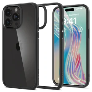 Husa Spigen Ultra Hybrid pentru iPhone 15 Pro, Matte Black