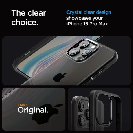 Husa Spigen Ultra Hybrid pentru iPhone 15 Pro Max, Matte Black