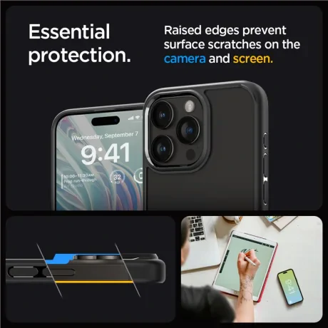 Husa Spigen Ultra Hybrid pentru iPhone 15 Pro Max, Matte Black