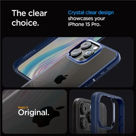 Huse Spigen Ultra Hybrid pentru iPhone 15 Pro, Navy Blue