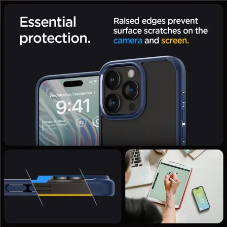 Huse Spigen Ultra Hybrid pentru iPhone 15 Pro, Navy Blue