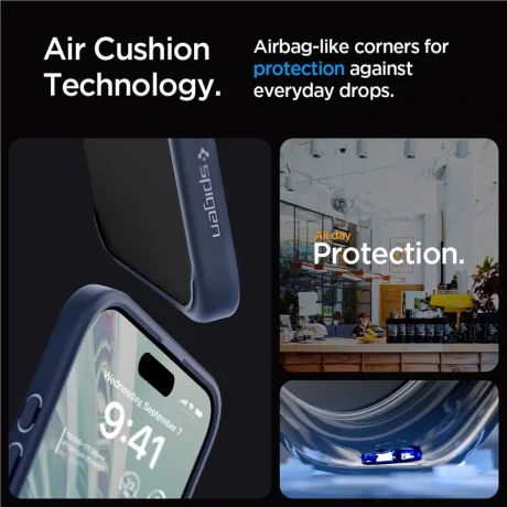 Husa Spigen Ultra Hybrid pentru iPhone 15 Pro Max, Navy Blue
