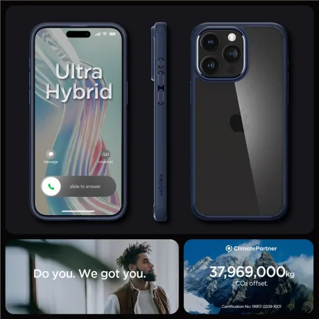 Husa Spigen Ultra Hybrid pentru iPhone 15 Pro Max, Navy Blue