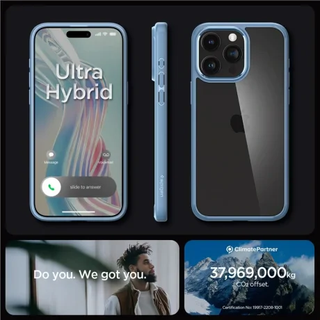 Husa Spigen Ultra Hybrid pentru iPhone 15 Pro Max, Sierra Blue