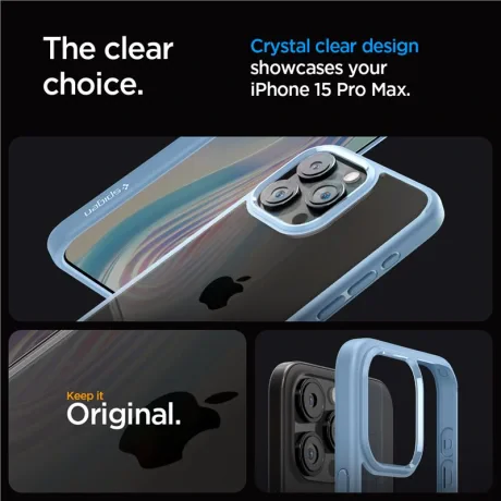 Husa Spigen Ultra Hybrid pentru iPhone 15 Pro Max, Sierra Blue