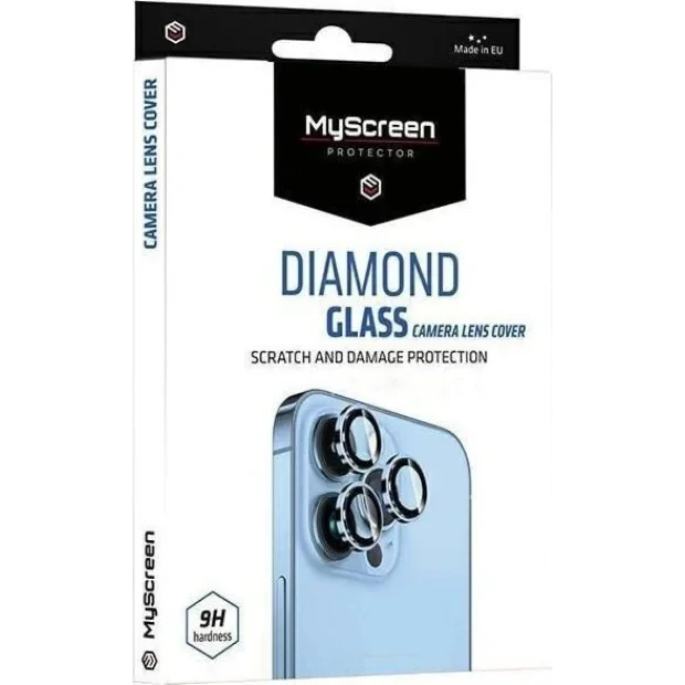Folie sticla camera MyScreen Diamond Lens pentru iPhone 15 Pro/15 Pro Max Negru