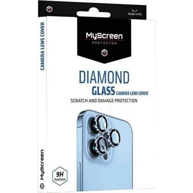 Folie sticla camera MyScreen Diamond Lens pentru iPhone 15/15 Plus Negru