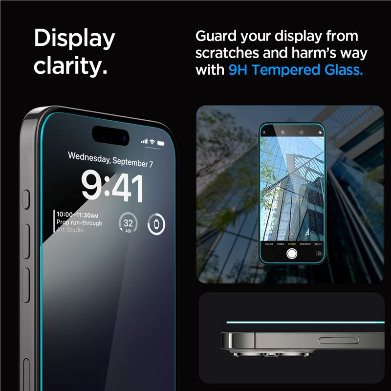 Folie sticla Spigen tR EZ Fit 2 Pack pentru iPhone 15 Pro Max, Transparent thumb