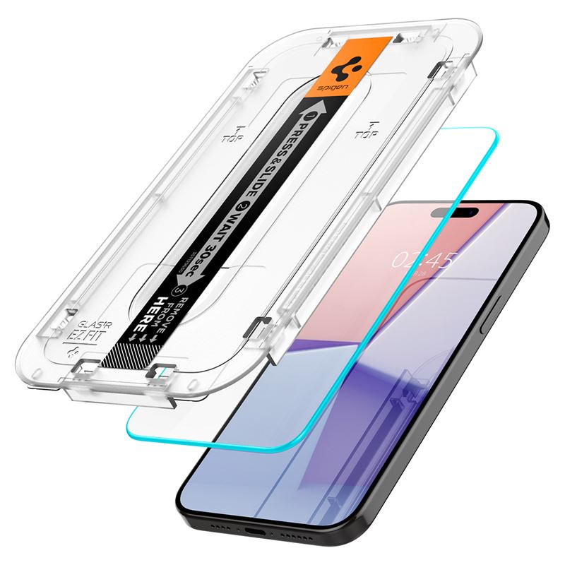 Folie sticla Spigen tR EZ Fit 2 Pack pentru iPhone 15 Pro Max, Transparent thumb