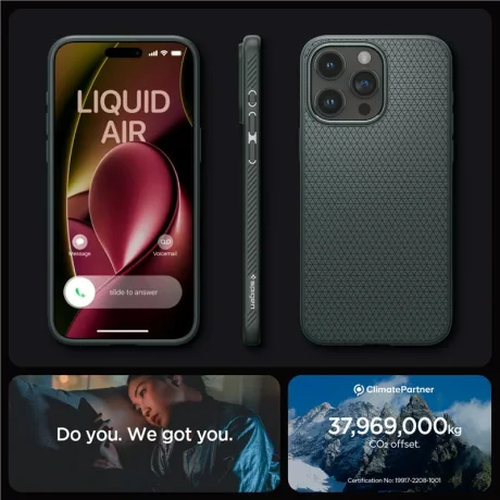 Husa Spigen Liquid Air pentru iPhone 15 Pro, Abyss Green