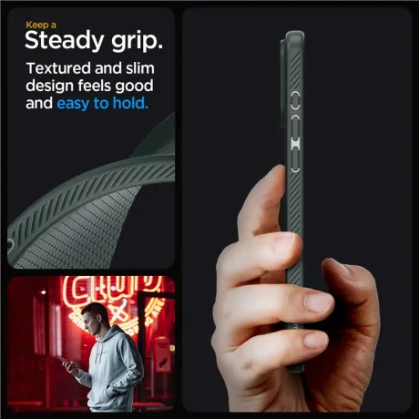 Husa Spigen Liquid Air pentru iPhone 15 Pro, Abyss Green