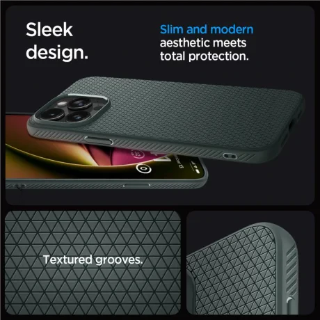 Husa Spigen Liquid Air pentru iPhone 15 Pro, Abyss Green