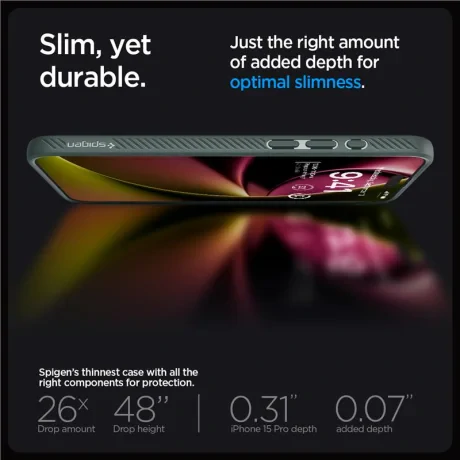 Husa Spigen Liquid Air pentru iPhone 15 Pro, Abyss Green