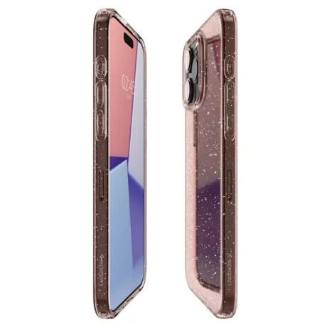 Husa Spigen Liquid Crystal Glitter pentru iPhone 15 Pro, Rose Quartz -