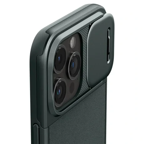 Husa Spigen Optik Armor MagSafe pentru iPhone 15 Pro, Abyss Green