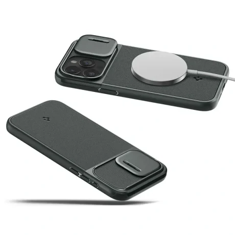 Husa Spigen Optik Armor MagSafe pentru iPhone 15 Pro, Abyss Green