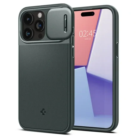 Husa Spigen Optik Armor MagSafe pentru iPhone 15 Pro, Abyss Green