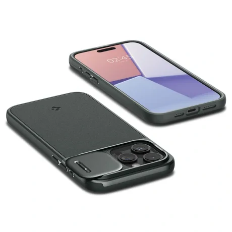 Husa Spigen Optik Armor MagSafe pentru iPhone 15 Pro, Abyss Green