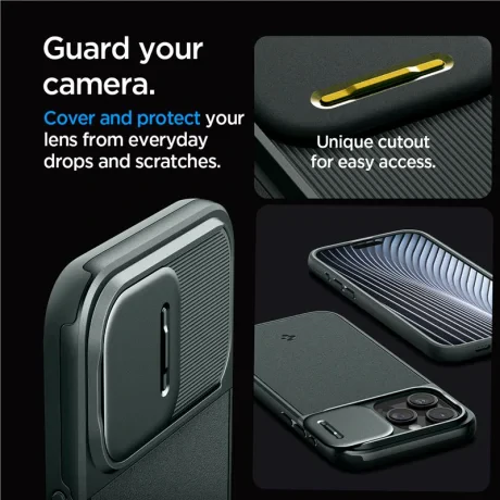 Husa Spigen Optik Armor MagSafe pentru iPhone 15 Pro, Abyss Green