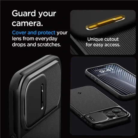 Husa Spigen Optik Armor MagSafe pentru iPhone 15 Pro Max, Black