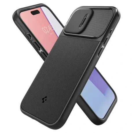 Husa Spigen Optik Armor MagSafe pentru iPhone 15 Pro Max, Black