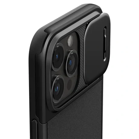 Husa Spigen Optik Armor MagSafe pentru iPhone 15 Pro Max, Black