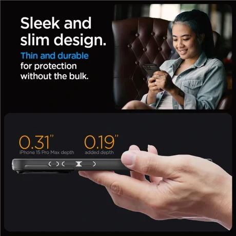 Husa Spigen Optik Armor MagSafe pentru iPhone 15 Pro Max, Black