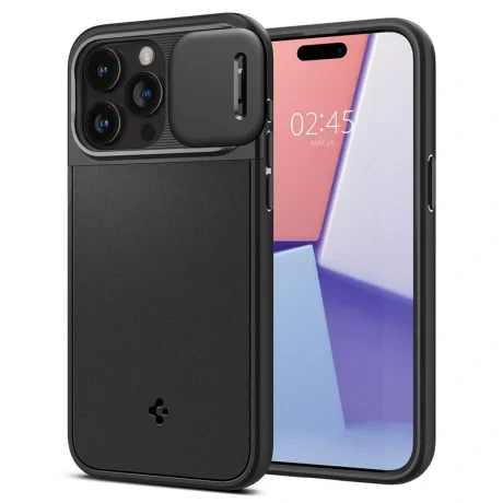 Husa Spigen Optik Armor MagSafe pentru iPhone 15 Pro Max, Black