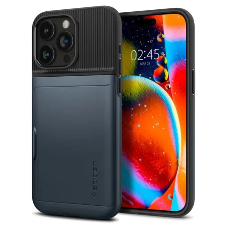 Husa Spigen Slim Armor CS penru iPhone 15 Pro Max, Metal Slate