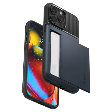 Husa Spigen Slim Armor CS penru iPhone 15 Pro Max, Metal Slate
